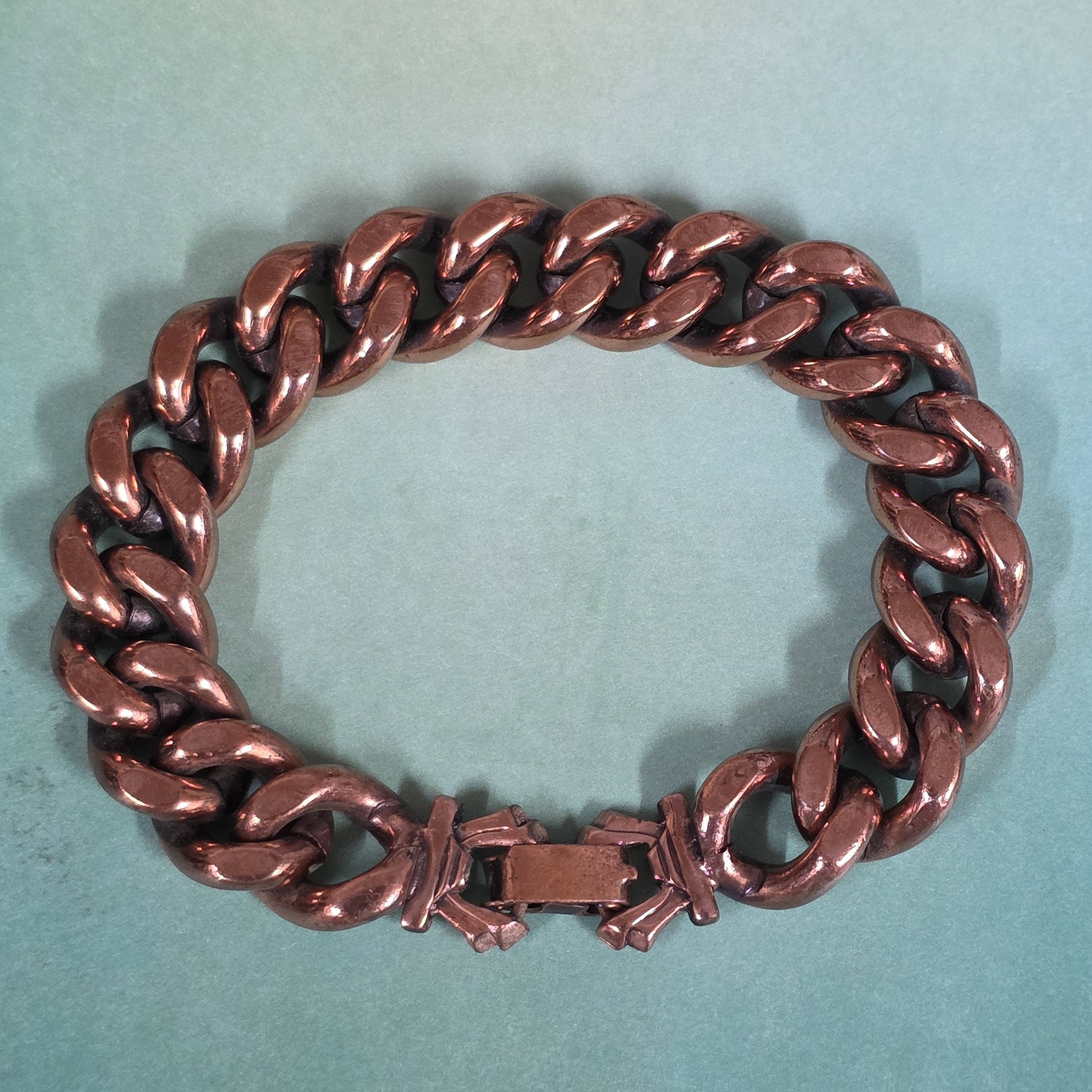 Renoir Vintage Bracelet Mid Century Chunky Copper Chain Unisex Jewelry 41$